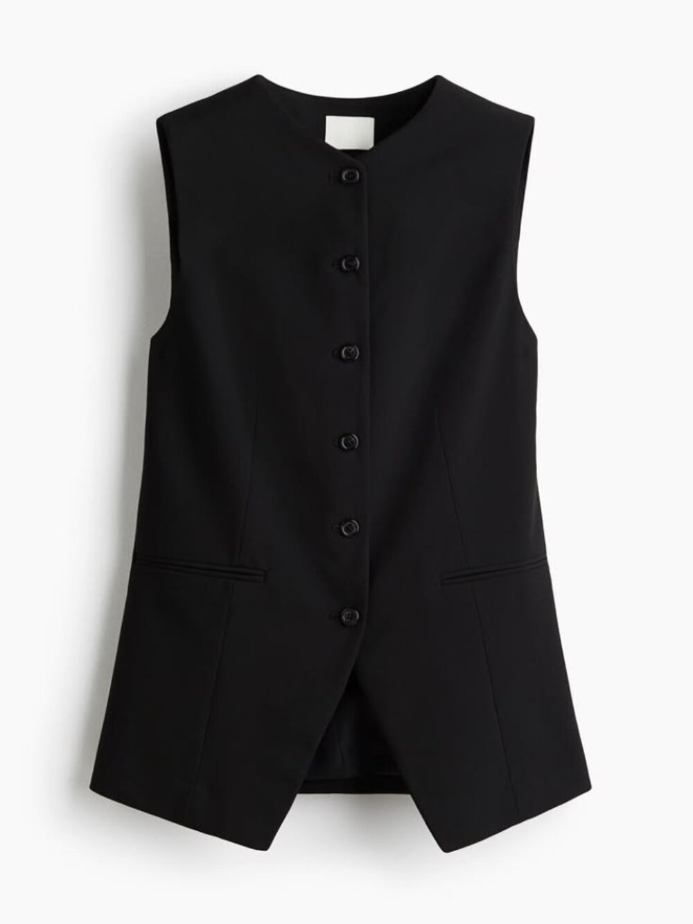 H&M I NWT Sleeveless Button-Front Vest, Black